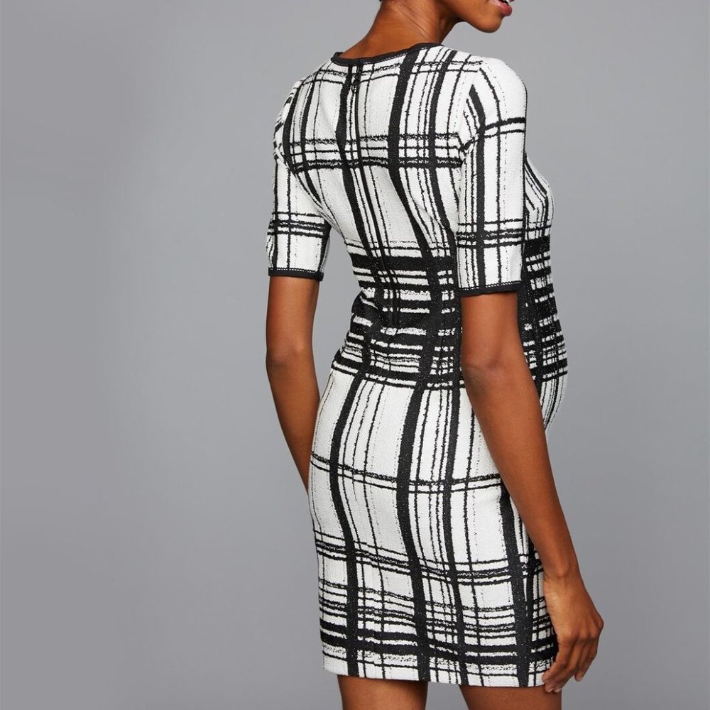 NWT Textured Plaid Maternity Dress - Picture 3 of 5